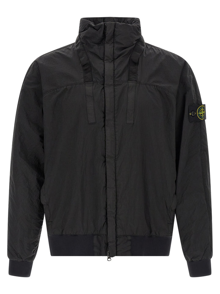 Stone Island Black Polyamide Bomber