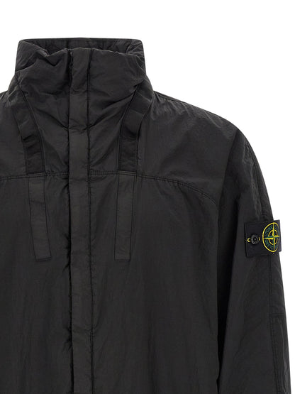Stone Island Black Polyamide Bomber