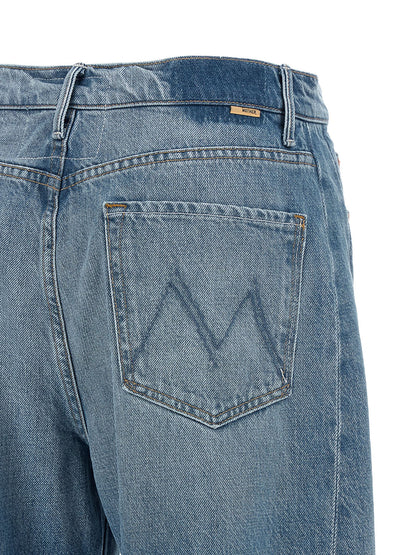 Mother Denim Blue Cotton Cropped Jeans