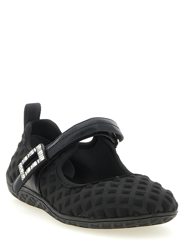 Roger Vivier Black Polyamide Ballet Flats