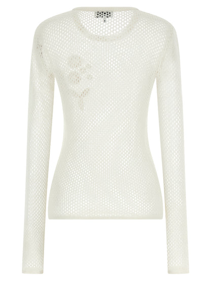 Ganni White Organic Cotton Cardigan