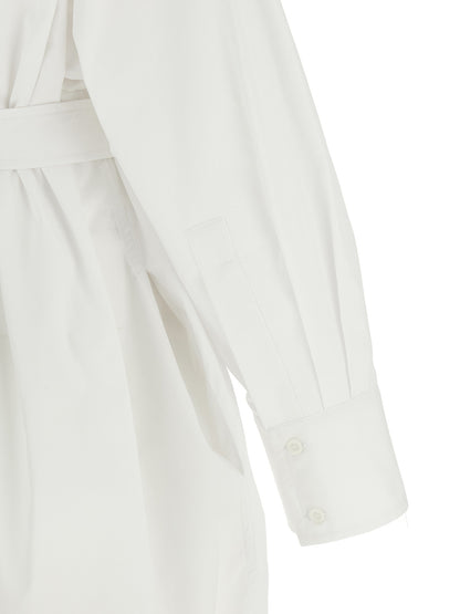 NUDE White Cotton Midi Dress
