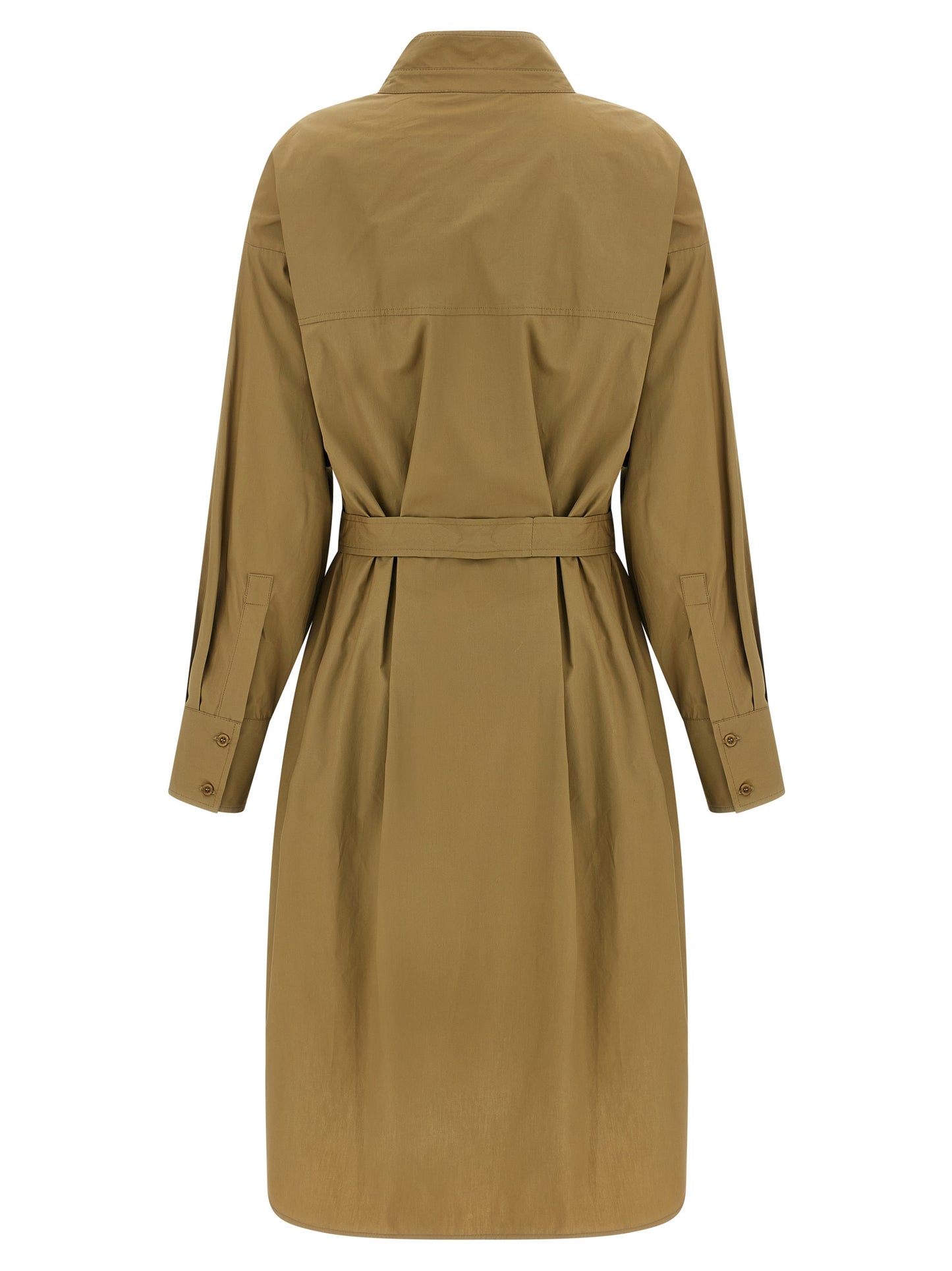 NUDE Brown Cotton Midi Dress