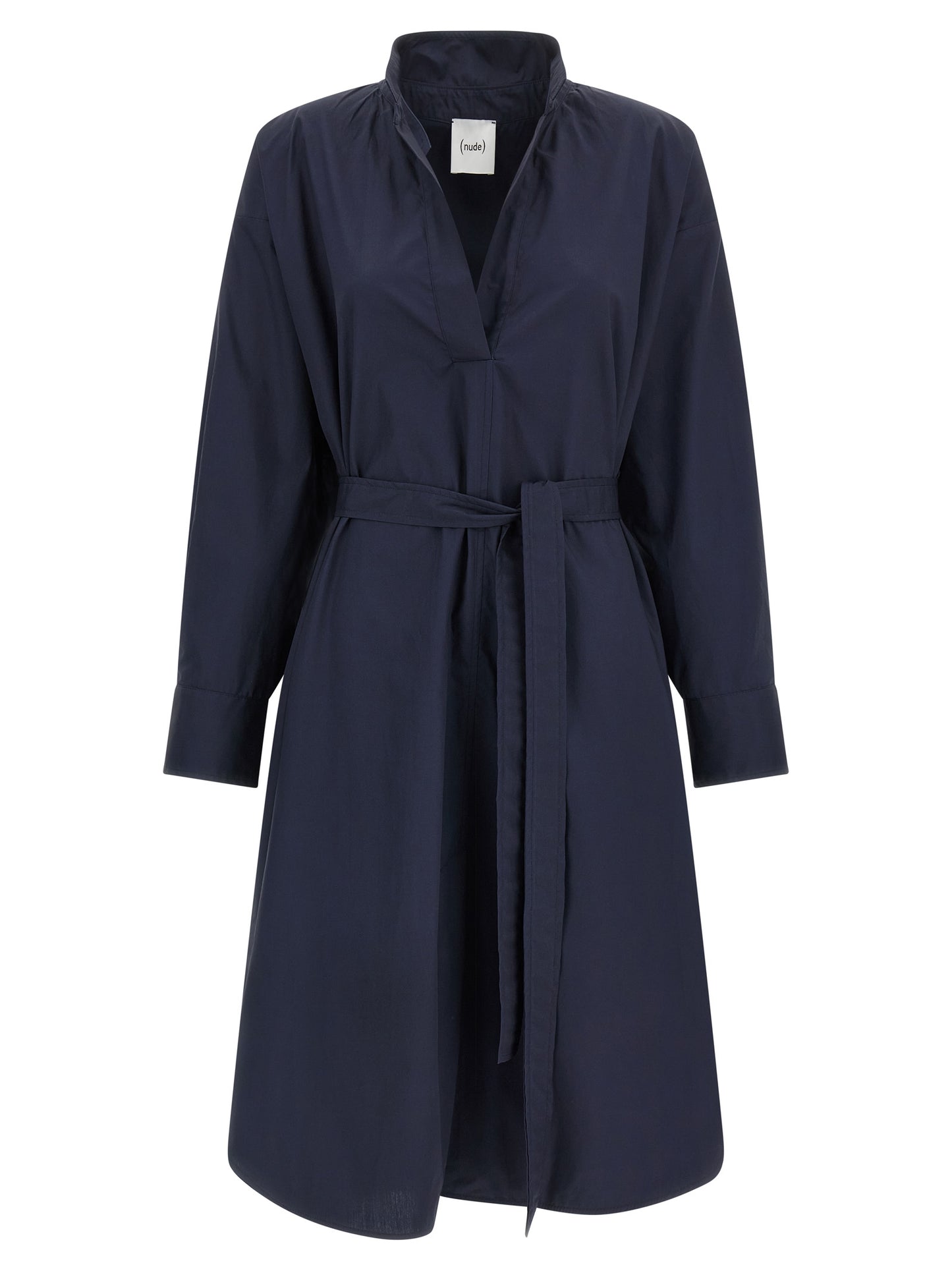 NUDE Blue Cotton Midi Dress
