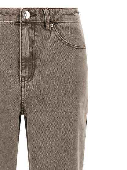 ROTATE BIRGER CHRISTENSEN Brown Cotton Straight-Leg Jeans