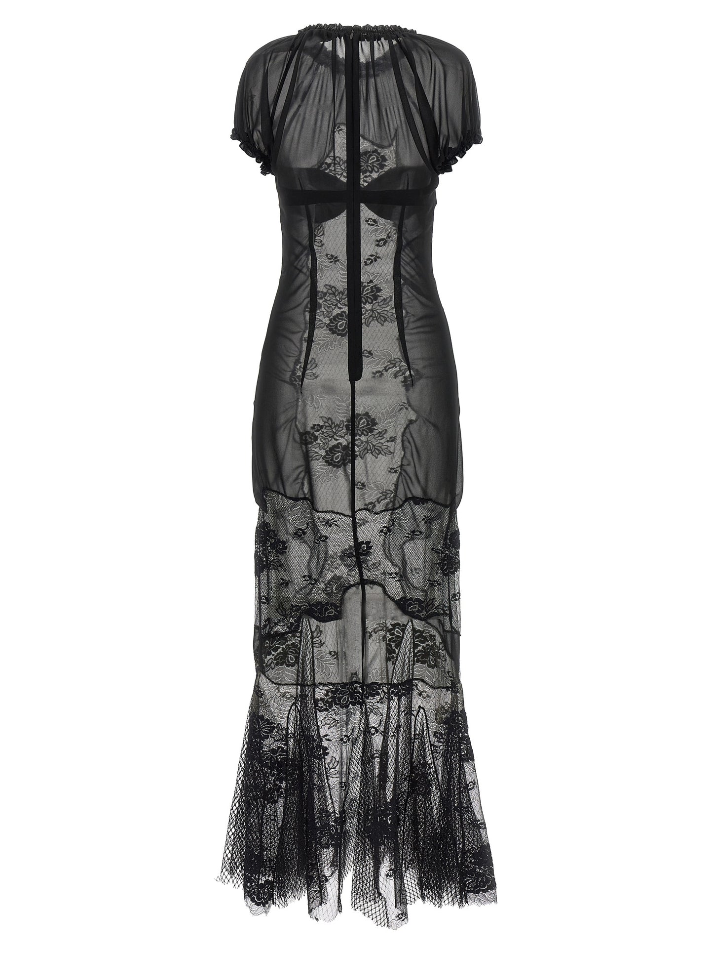 The Attico Black Cotton Midi Dress