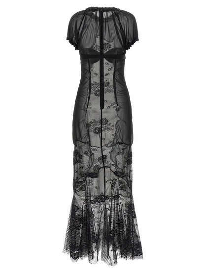 The Attico Black Cotton Midi Dress
