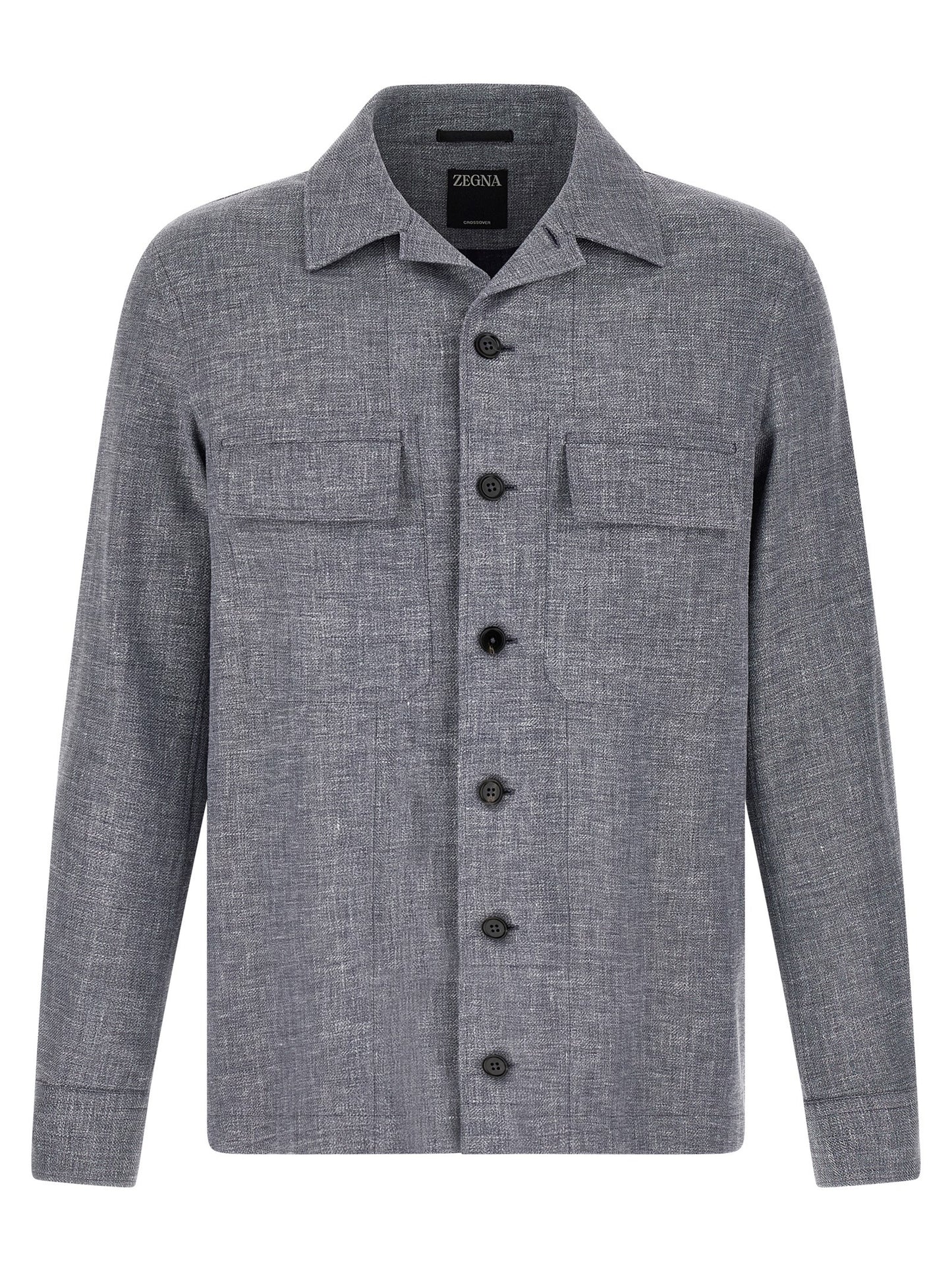ZEGNA Blue Linen Blouse