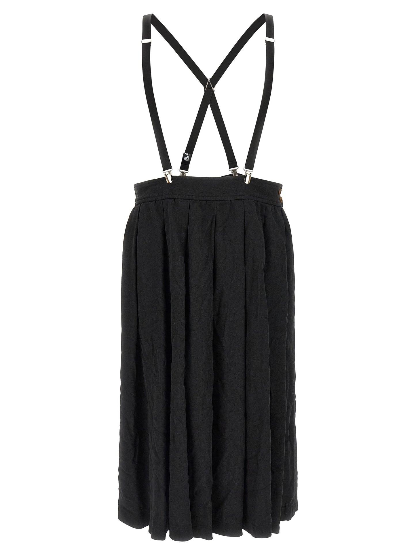 Comme Des Garçons Black Polyester Midi Skirt