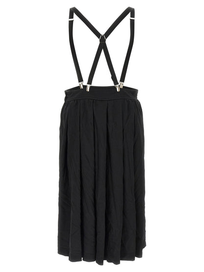 Comme Des Garçons Black Polyester Midi Skirt