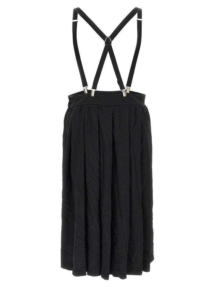 Comme Des Garçons Black Polyester Midi Skirt