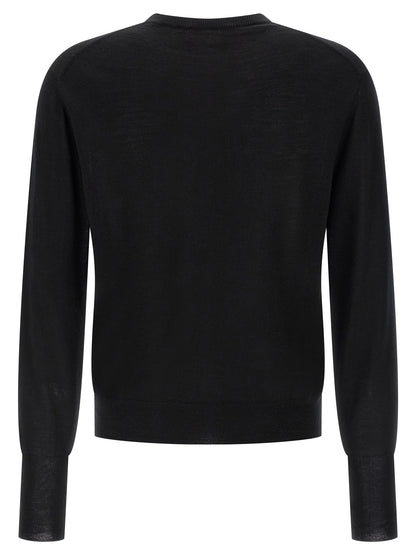 MA'RY'YA Black Virgin Wool Cardigan