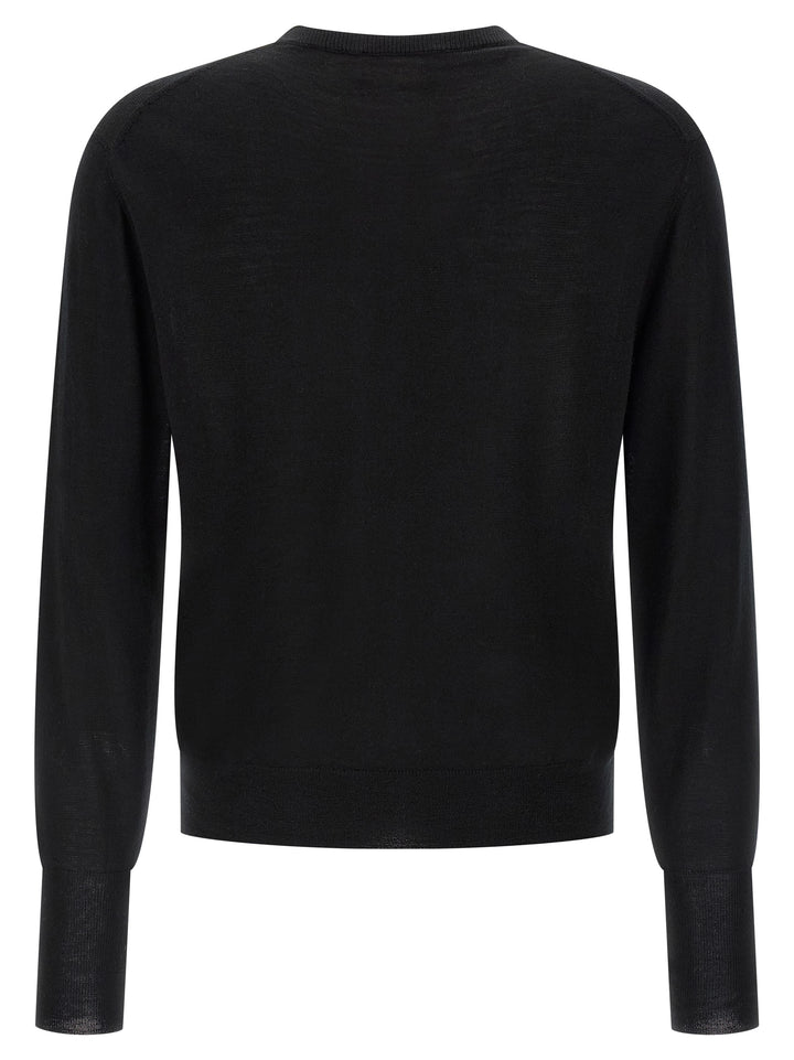 MA'RY'YA Black Virgin Wool Cardigan