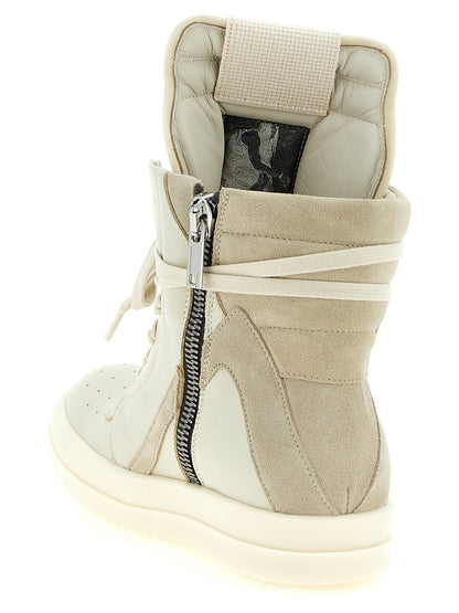 Rick Owens Beige Cowhide Athletic Sneakers