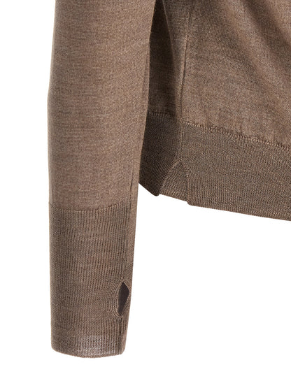 MA'RY'YA Gray Virgin Wool Cardigan