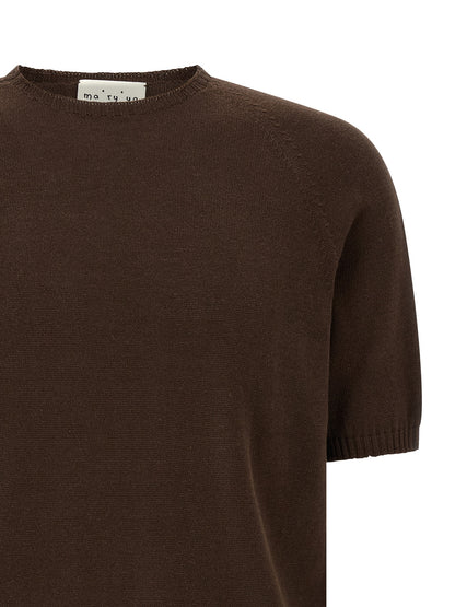 MA'RY'YA Brown Cotton Cardigan