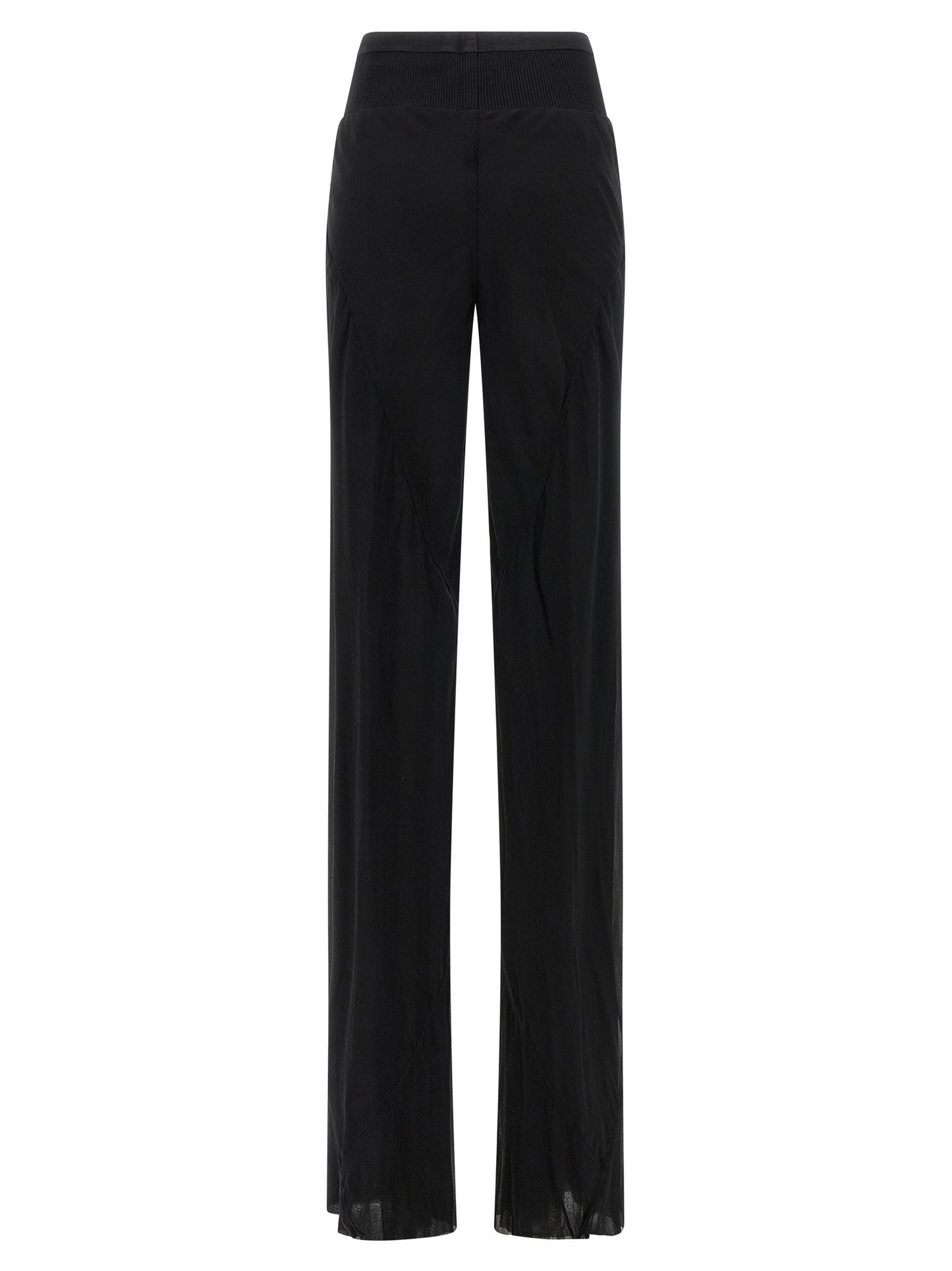 Rick Owens Black Silk Flared Pants