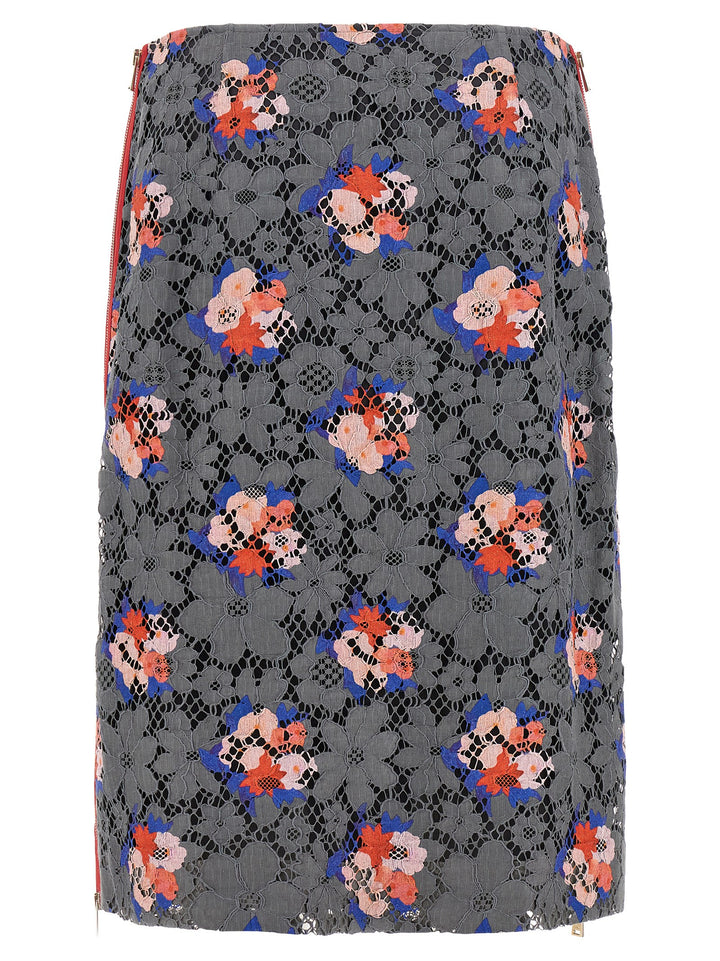 Fendi Gray Cotton Midi Skirt