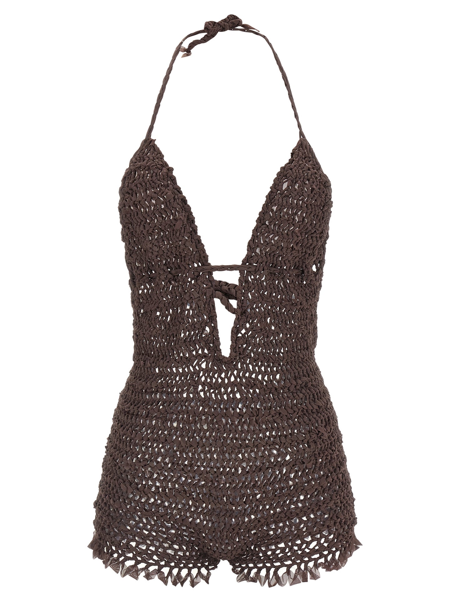 ALLIS Brown Polyester Jumpsuit