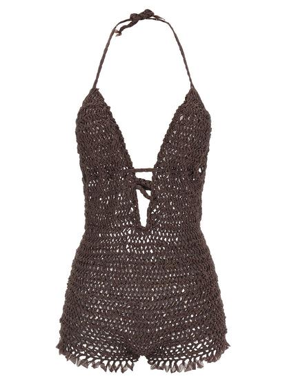 ALLIS Brown Polyester Jumpsuit