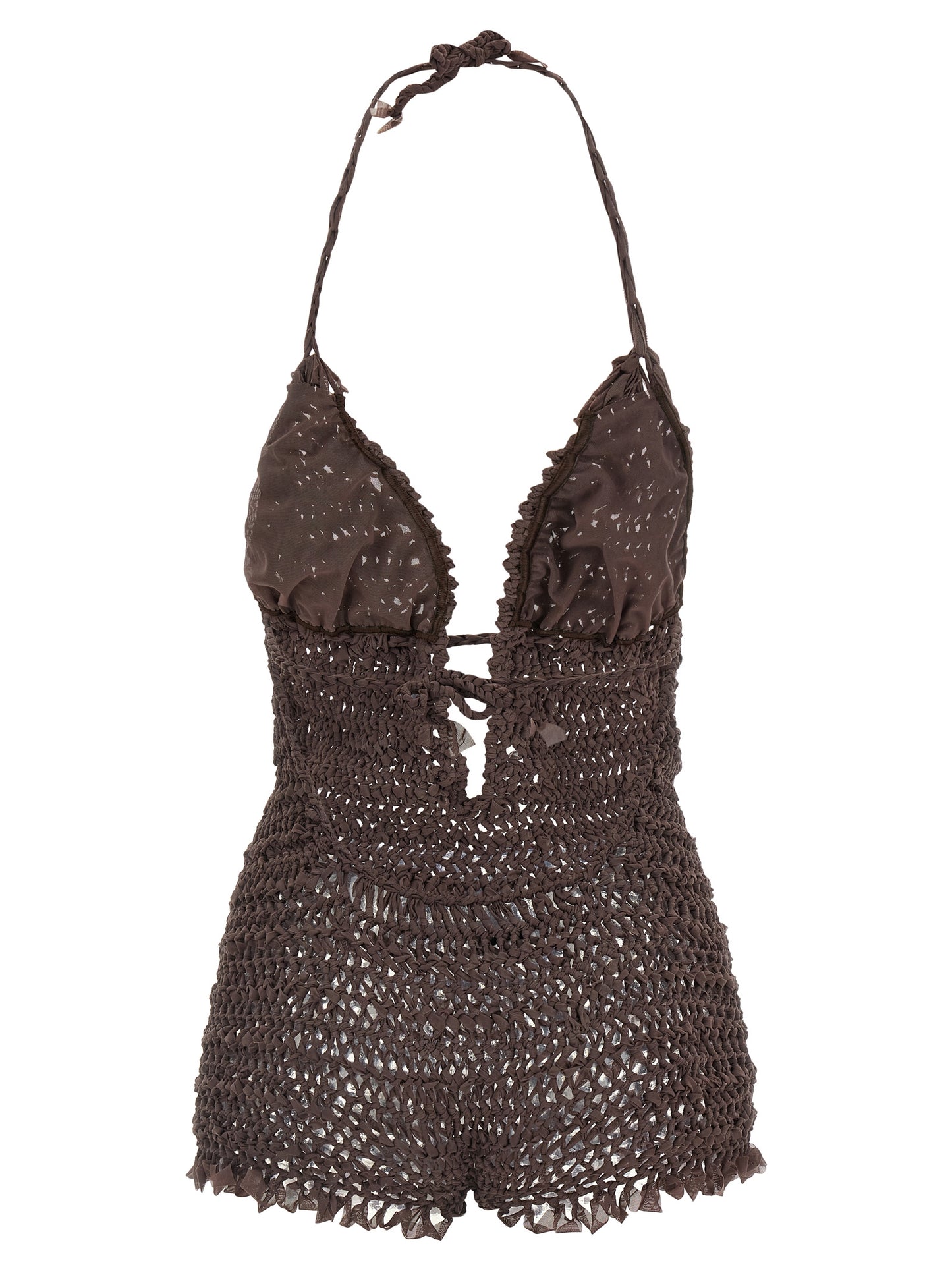 ALLIS Brown Polyester Jumpsuit