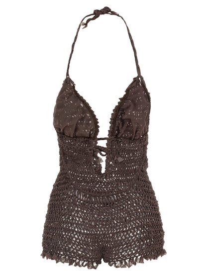 ALLIS Brown Polyester Jumpsuit