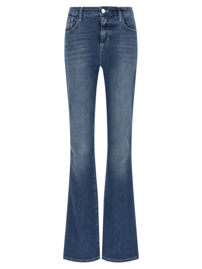 L'Agence Blue Cotton Flared Jeans