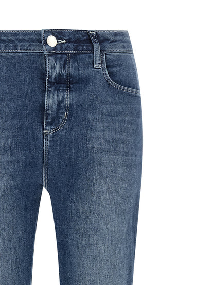 L'Agence Blue Cotton Flared Jeans