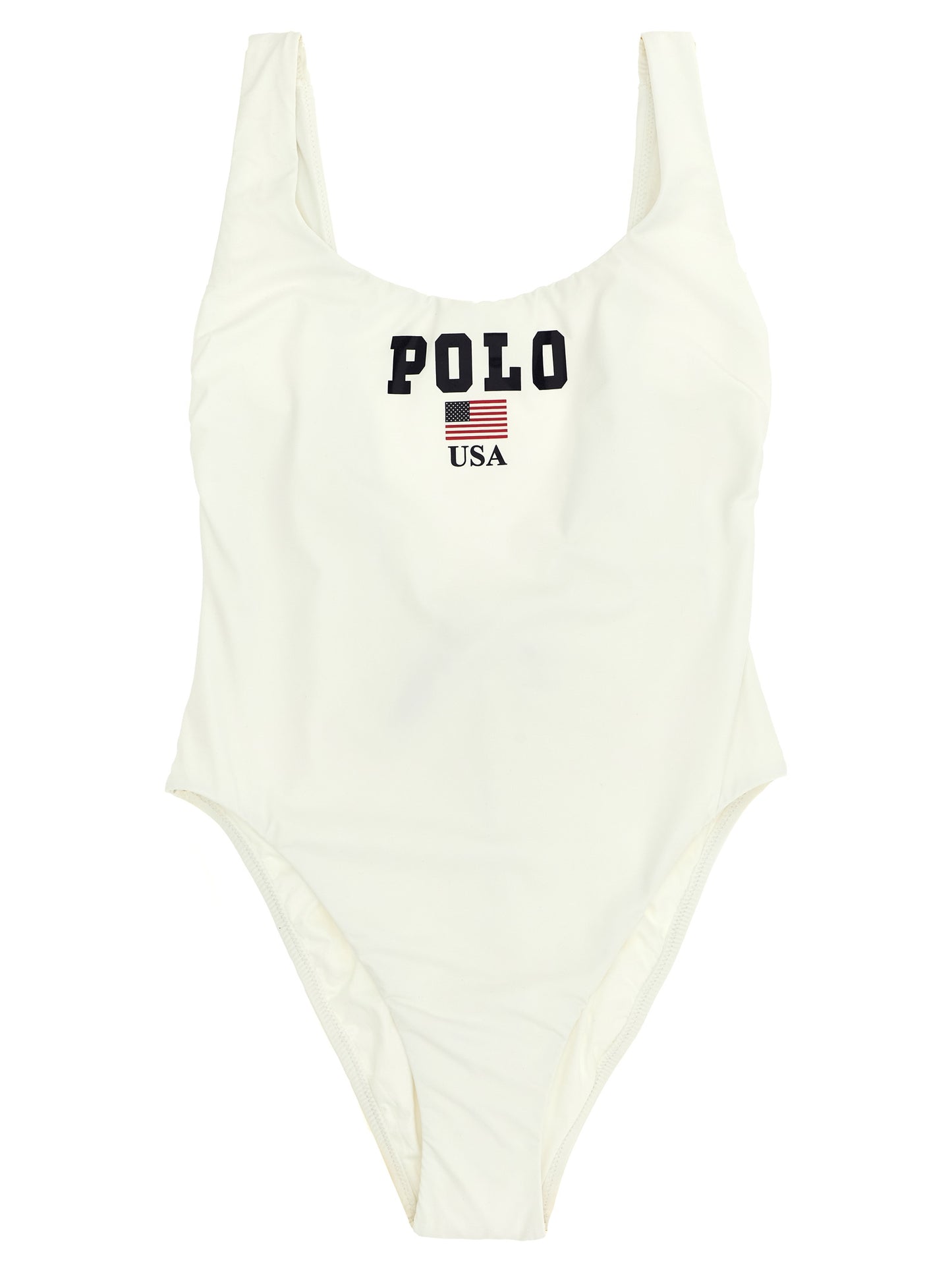 Polo Ralph Lauren White Nylon One-Piece Swimsuit