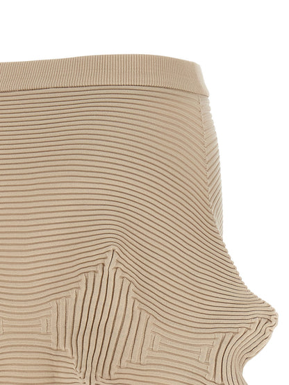 Issey Miyake Beige Polyester Midi Skirt