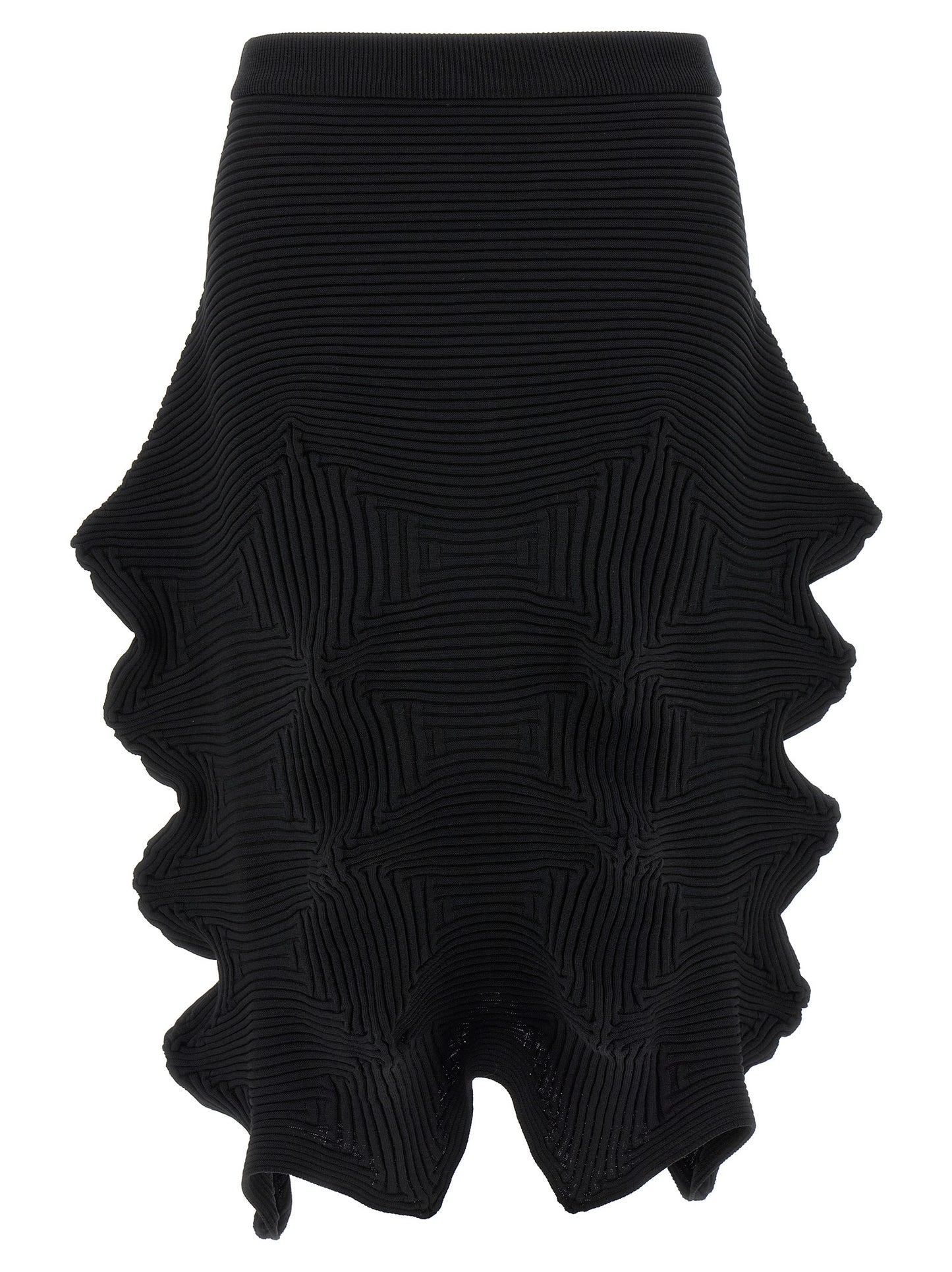 Issey Miyake Black Polyester Midi Skirt