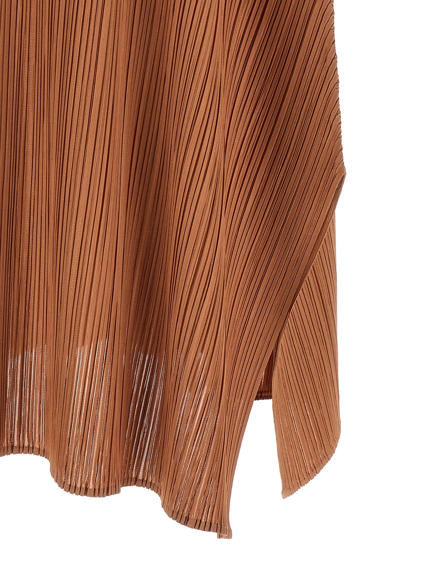 PLEATS PLEASE ISSEY MIYAKE Brown Polyester Midi Dress