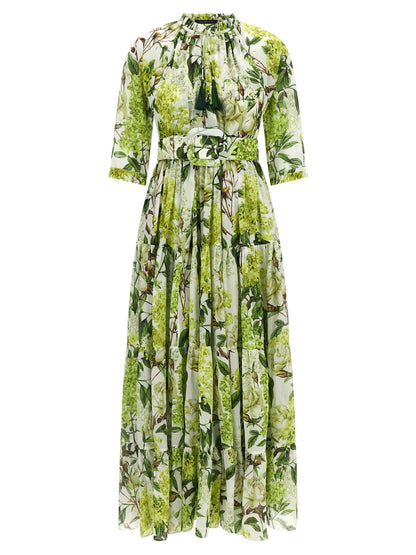 SAMANTHA SUNG Bicolor Cotton Long Dress