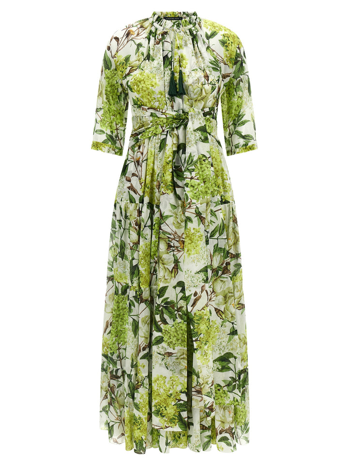 SAMANTHA SUNG Bicolor Cotton Long Dress