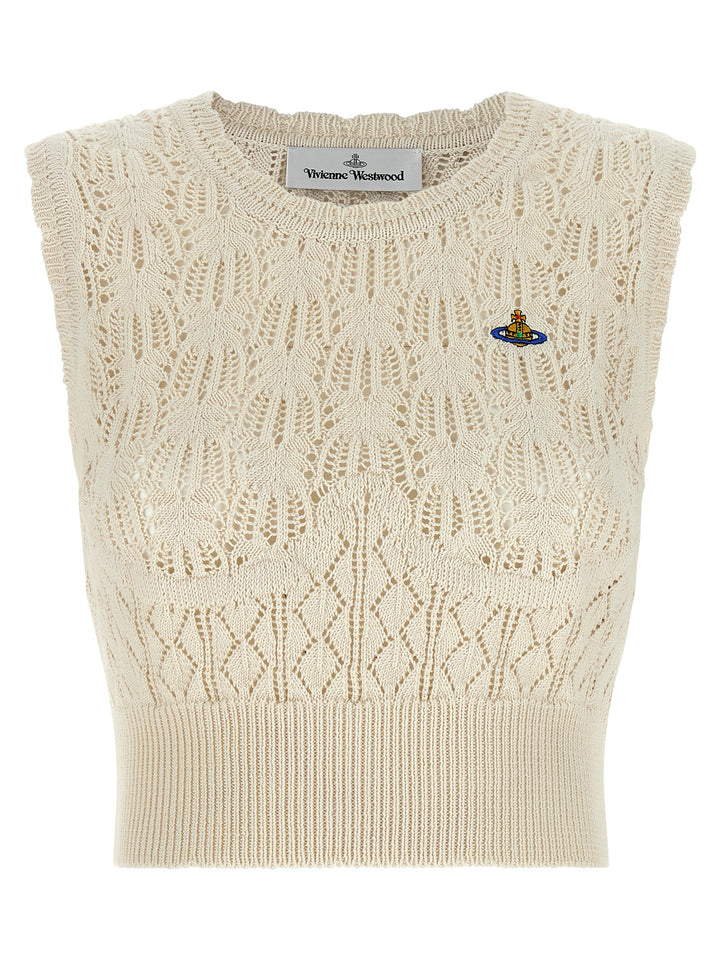 Vivienne Westwood Beige Cotton Sleeveles T-Shirt