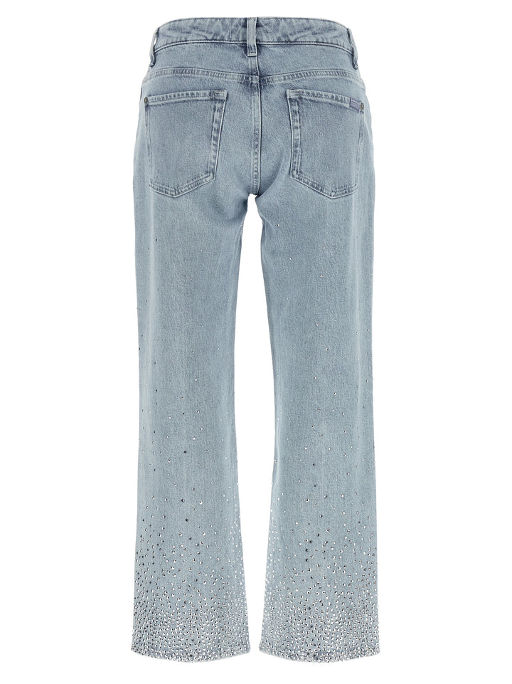 7 For All Mankind Blue Cotton Straight-Leg Jeans