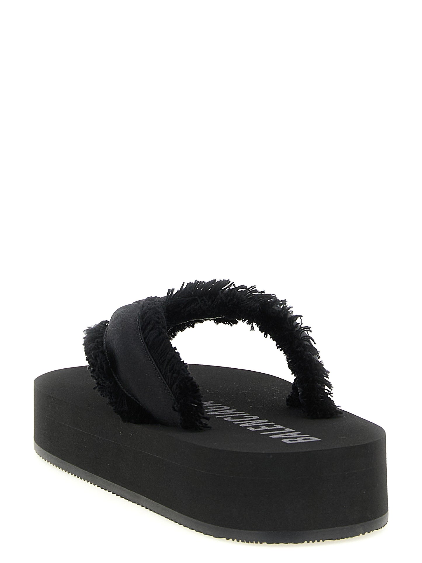 Balenciaga Black Viscose Slides