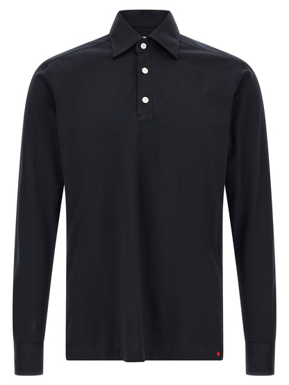 Kiton Blue Cotton Polo Shirt