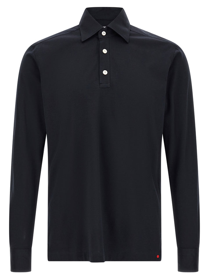 Kiton Blue Cotton Polo Shirt