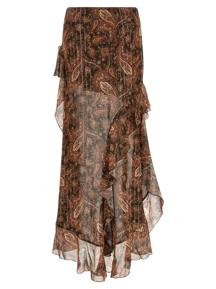 The Andamane Brown Viscose Mini Skirt