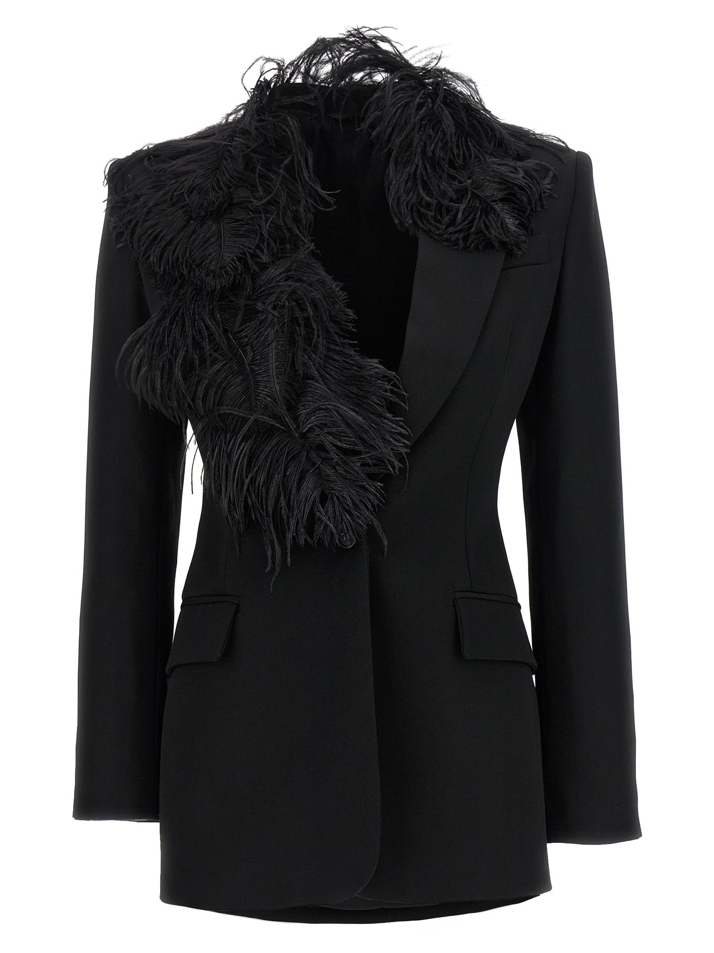 The Attico Black Virgin Wool Blazer