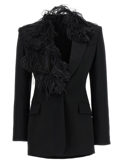 The Attico Black Virgin Wool Blazer