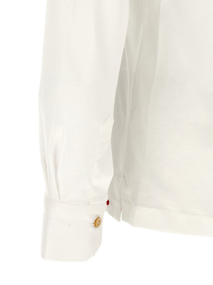 Kiton White Cotton Polo Shirt