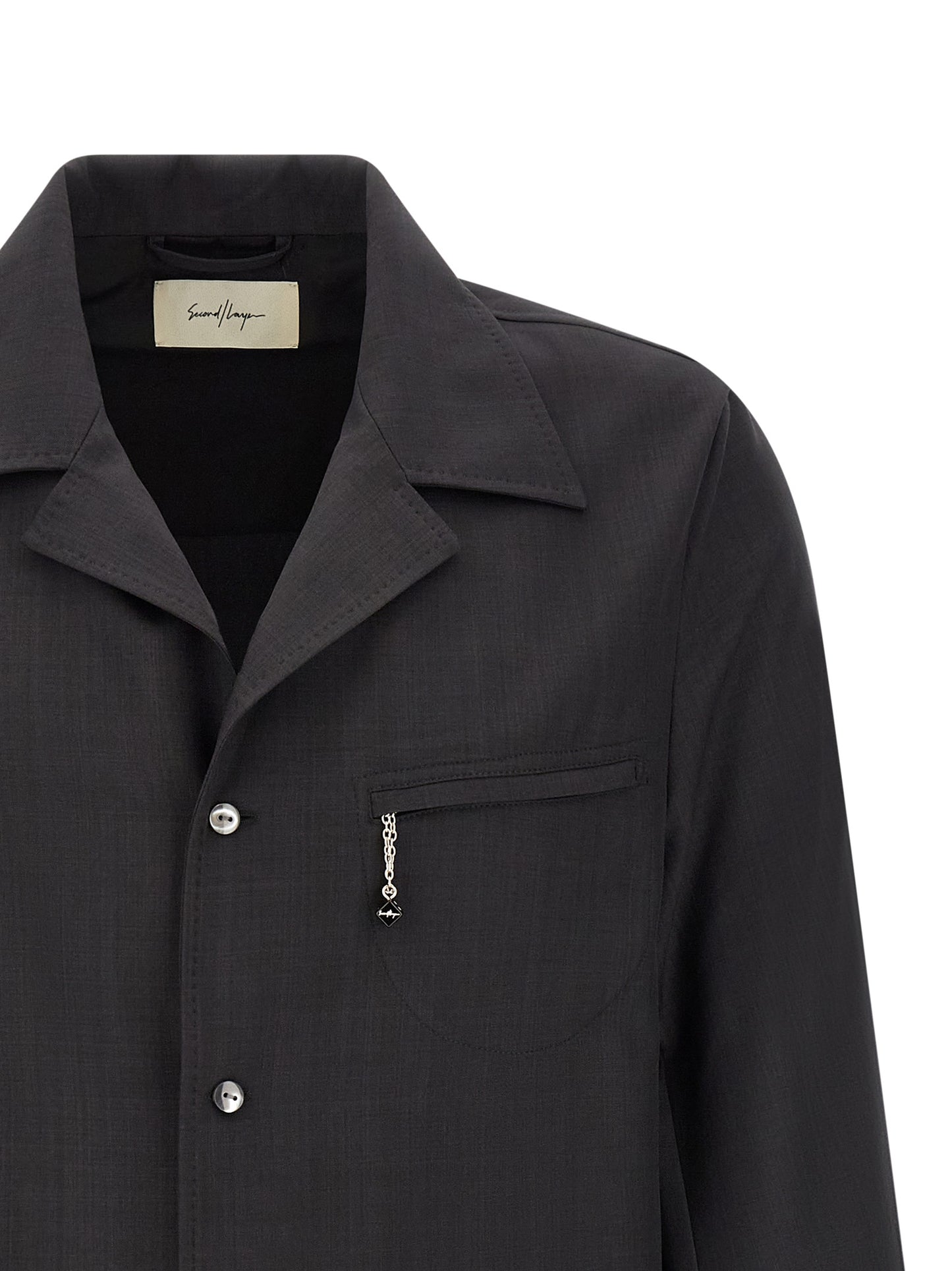 SECOND/LAYER Gray Polyester Blouse