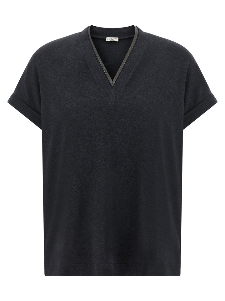 Brunello Cucinelli Gray Cotton T-Shirt
