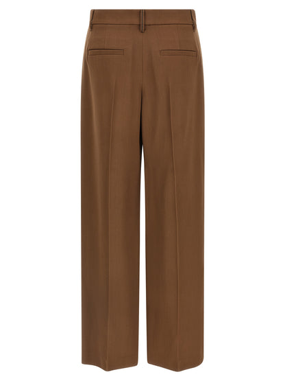 Brunello Cucinelli Brown Virgin Wool Casual Pants