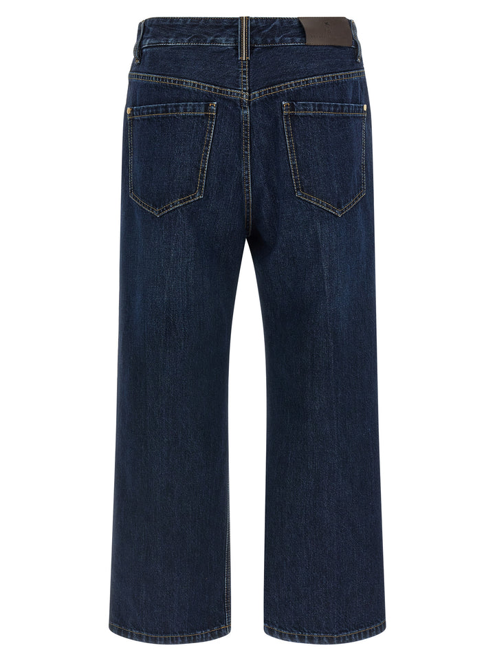 Brunello Cucinelli Blue Cotton Cropped Jeans