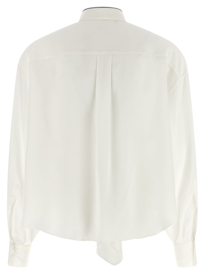 Brunello Cucinelli White Silk Blouse
