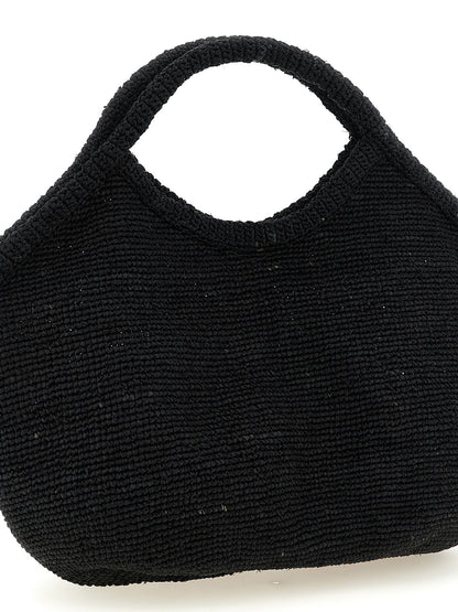 Ibeliv Black Raffia Tote Bag