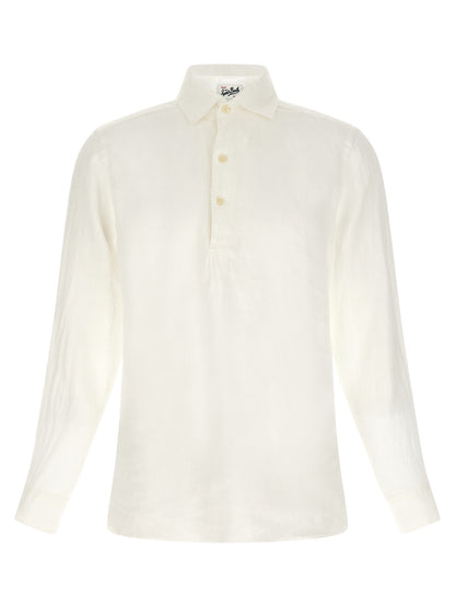 MC2 Saint Barth White Linen Polo Shirt